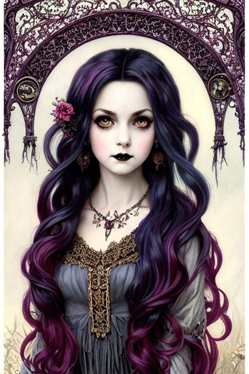 highly detailed portrait of a young goth girl - Playground