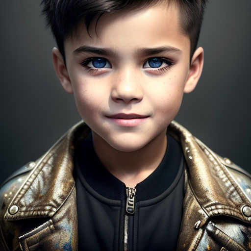 little boy with black hair and blue eyes