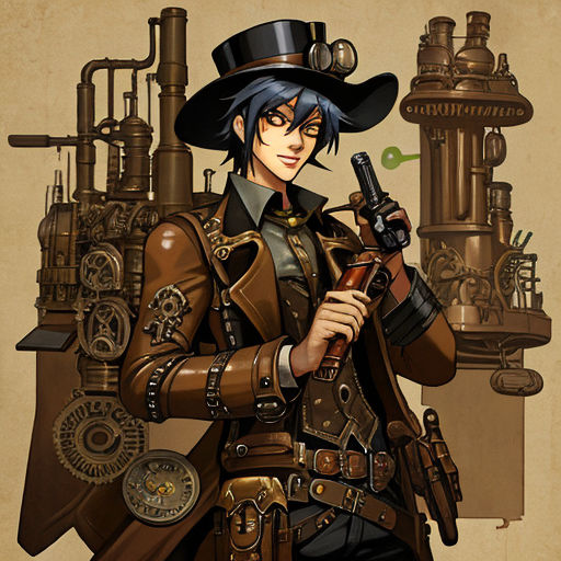 steampunk pirate male anime