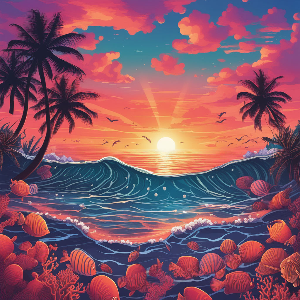 ocean sunset background