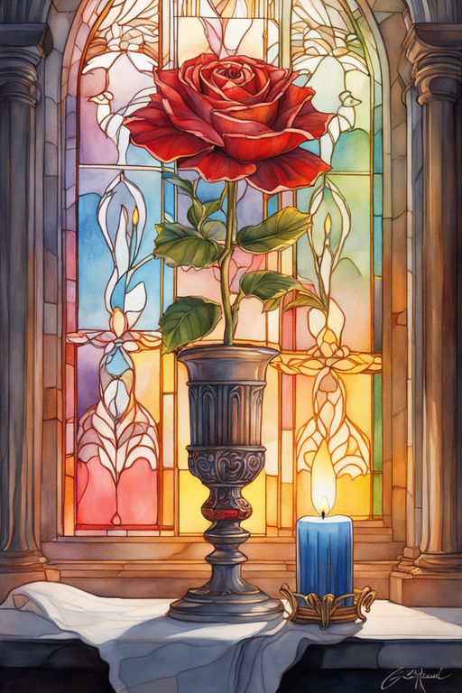 Stained Glass Roses  Stain glass window art, Stained glass rose