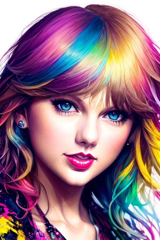 taylor swift rainbow hair