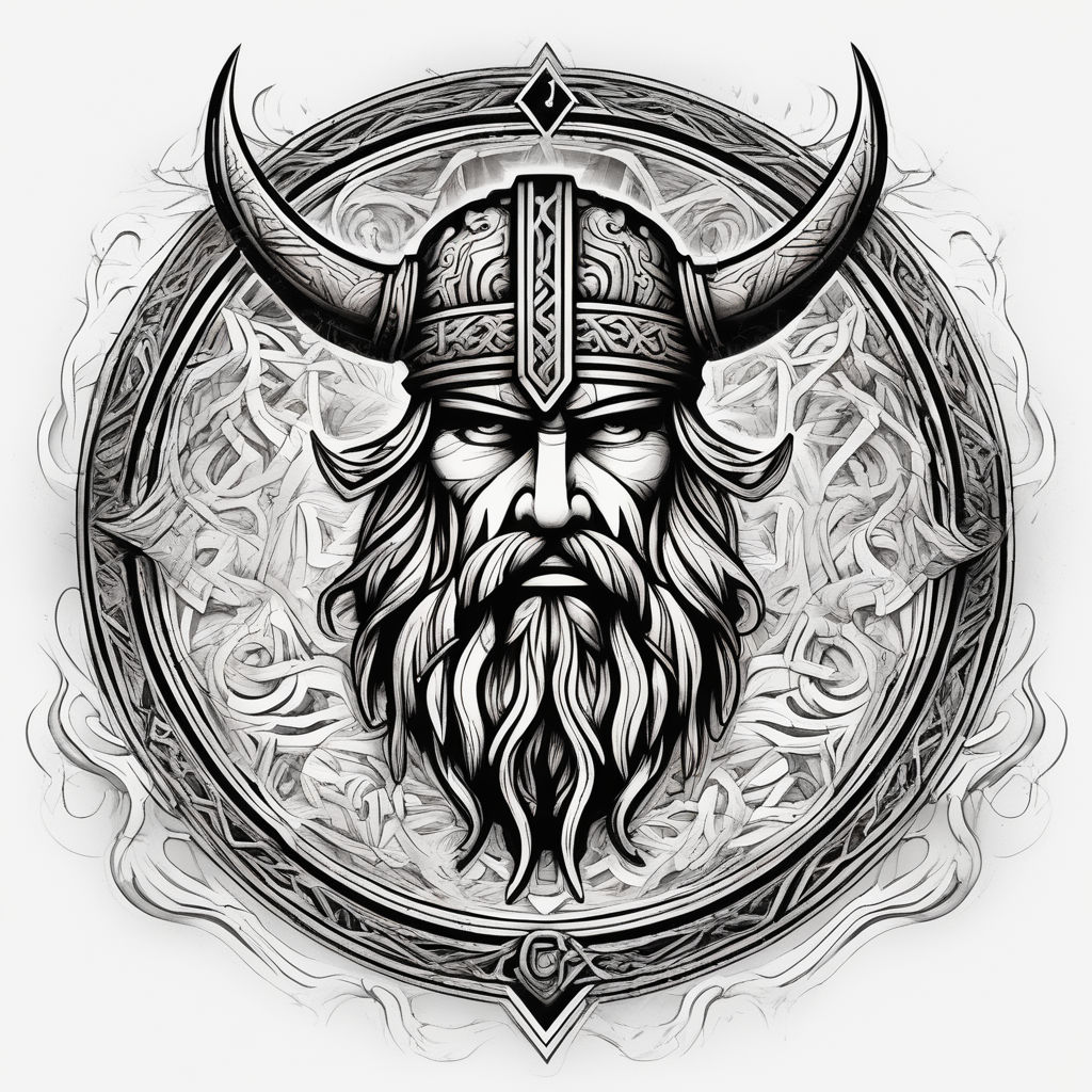 viking head drawing