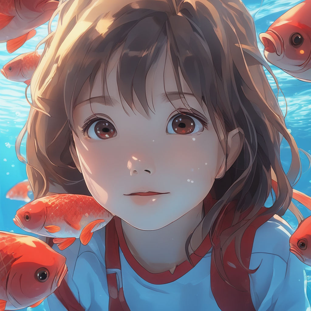 Japanese Anime Fish Graphics, Designs & Templates