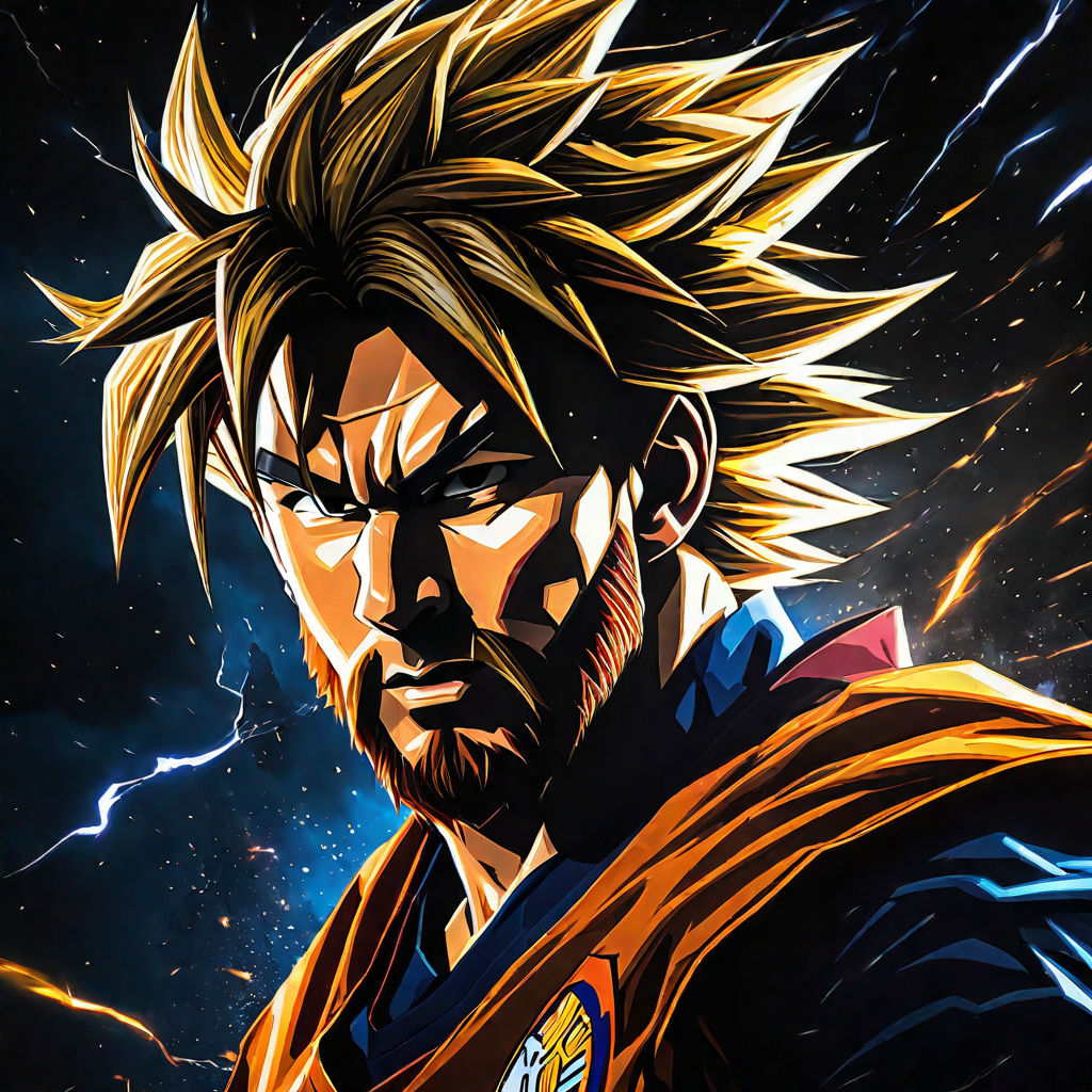 Ssj blue Kaioken Goku  Dragonball Artwork , an art print by