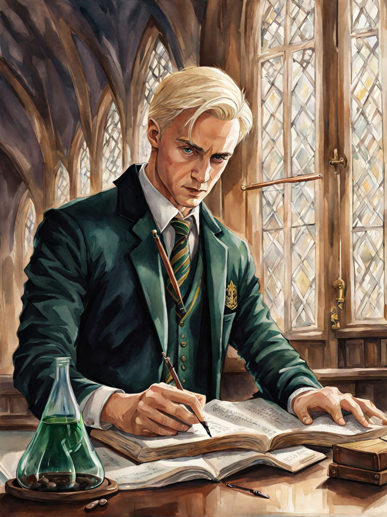 Made some Draco Malfoy fanart, working with some references for