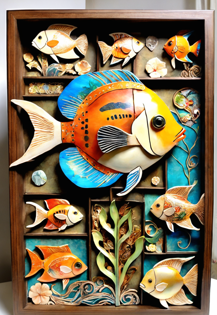 Coral & Fish Driftwood Wall Art