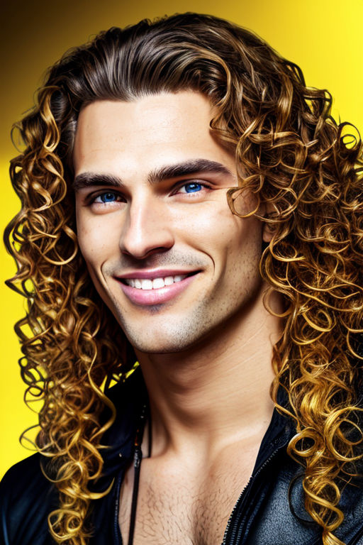 live-bee486: A man with blue eyes, long curly hair, A full and big