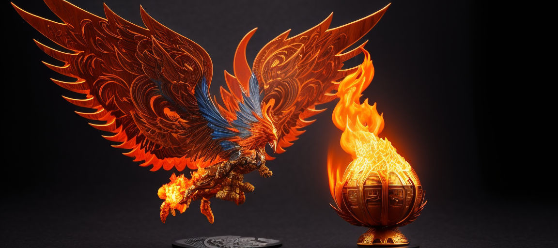 Feathers and Fire - Fabled Phoenix Bird - NeatoShop