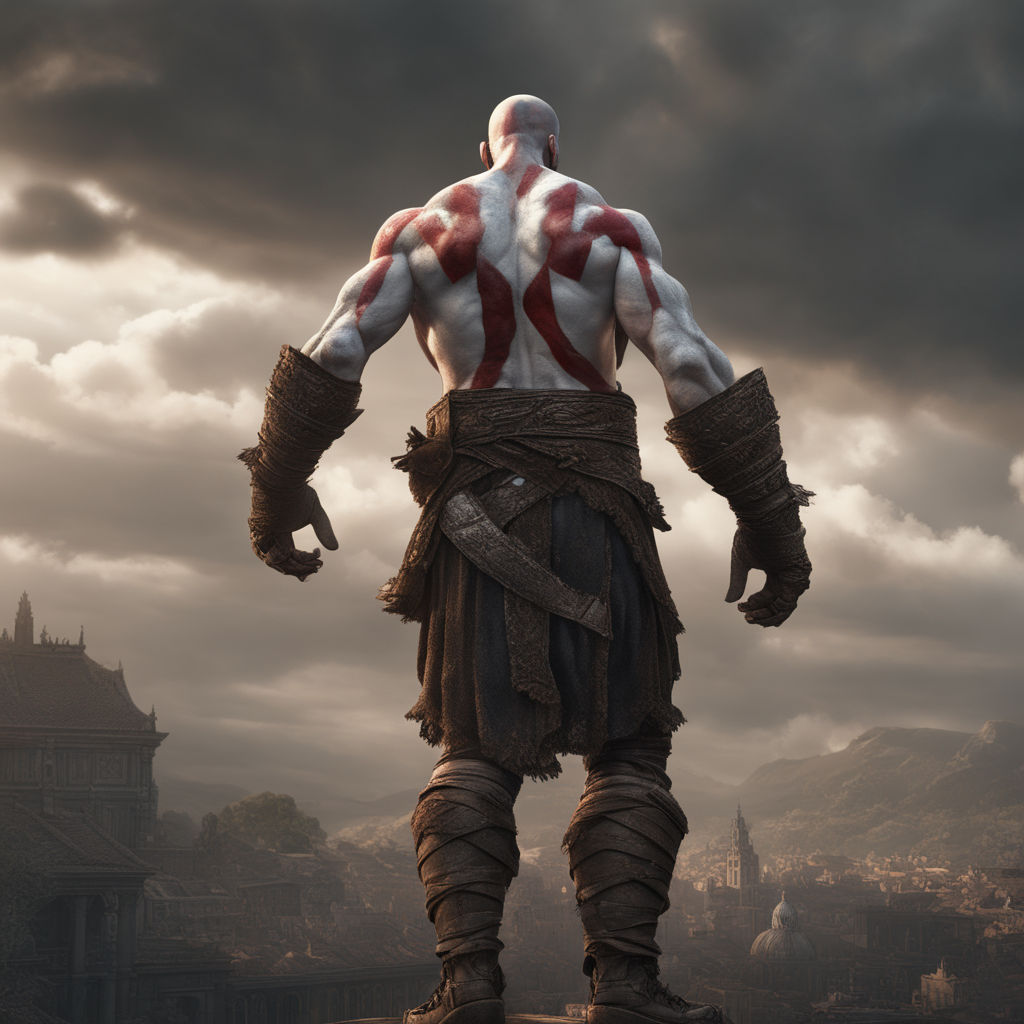 blades of olympus shinning in kratos back - Playground