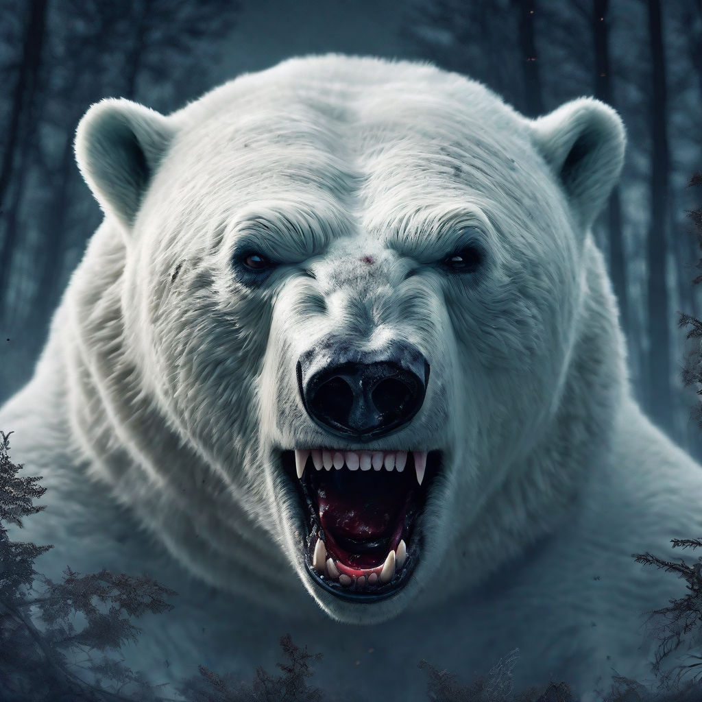 polar bear roaring