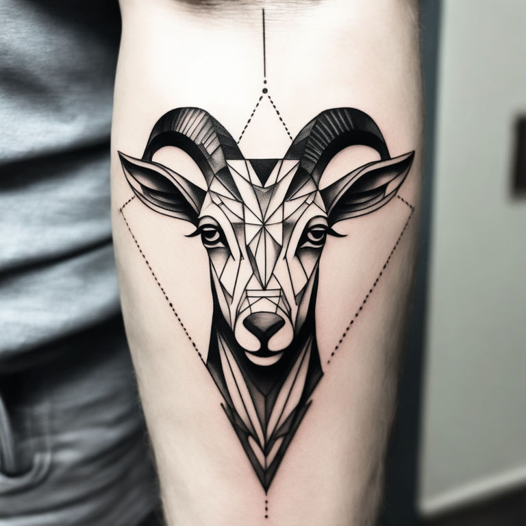 Geometric Ram Aries Tattoo Design - Astro Tattoos