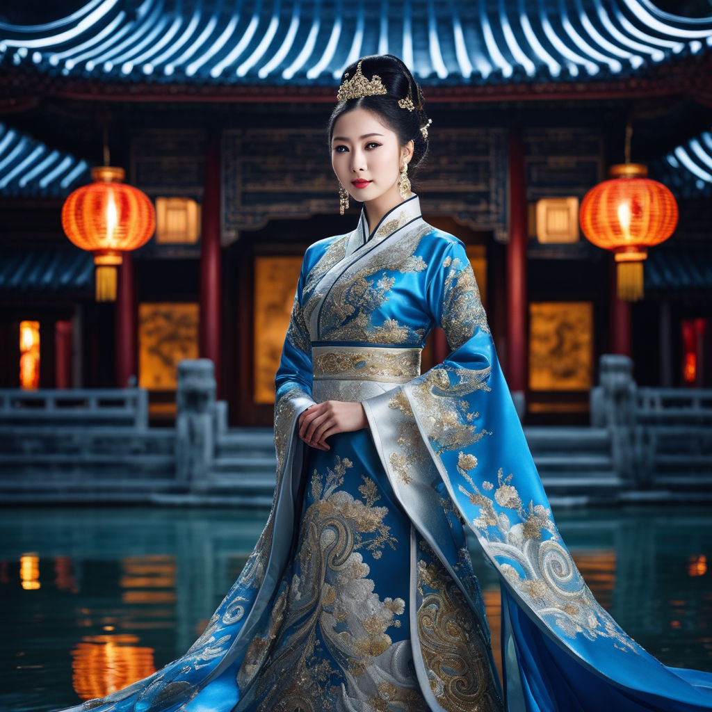 Deep Blue China Classical Diamond Pattern Material Traditional Song Dynasty  Design Brocade Fabric Hanfu Cloth