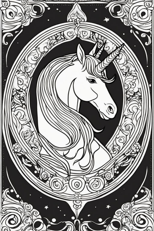 Cute Unicorn Rearing coloring page