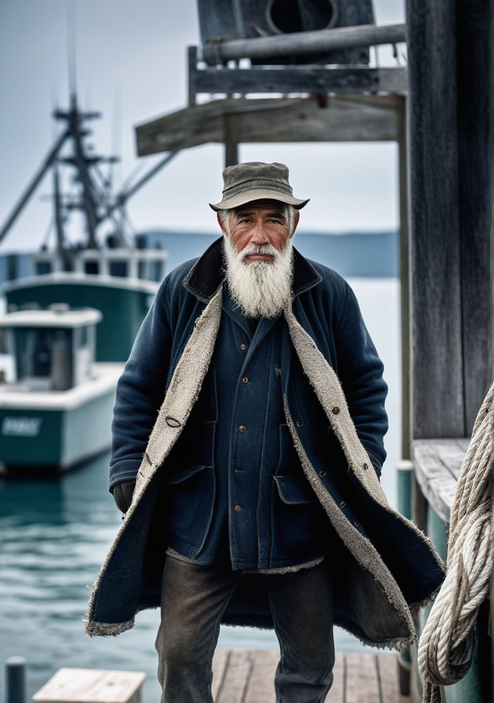 film grab of a fisherman wearing a baggy trainers suit - Playground