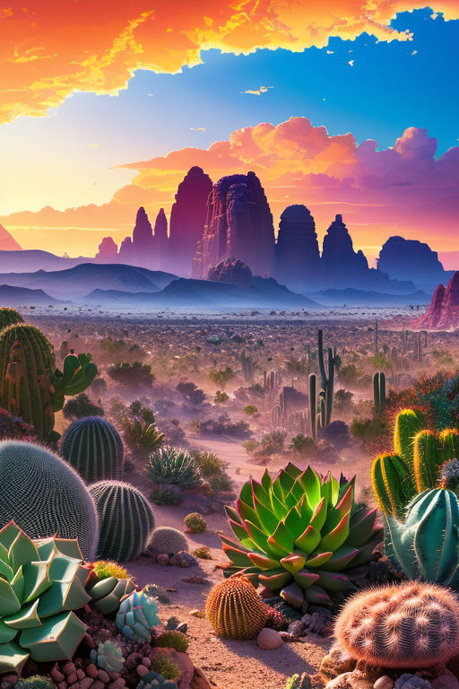 desert background with cactus