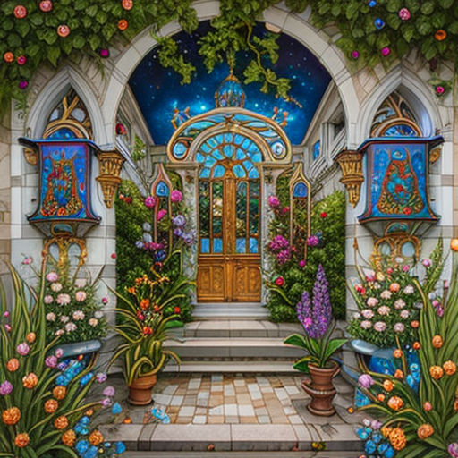 whimsical doors for entrance to attraction - Playground