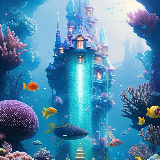 little mermaid underwater castle