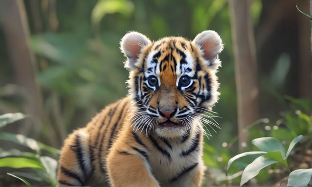 adorable happy small baby tiger cub - Playground