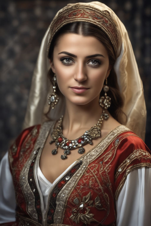 Young Turkish woman in traditional costume.