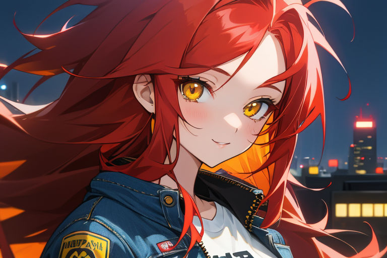 Red haired female pokémon trainer in a flower field high definition anime  style profile picture