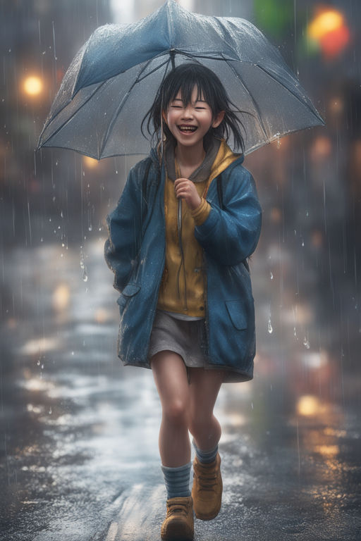 anime happy rain