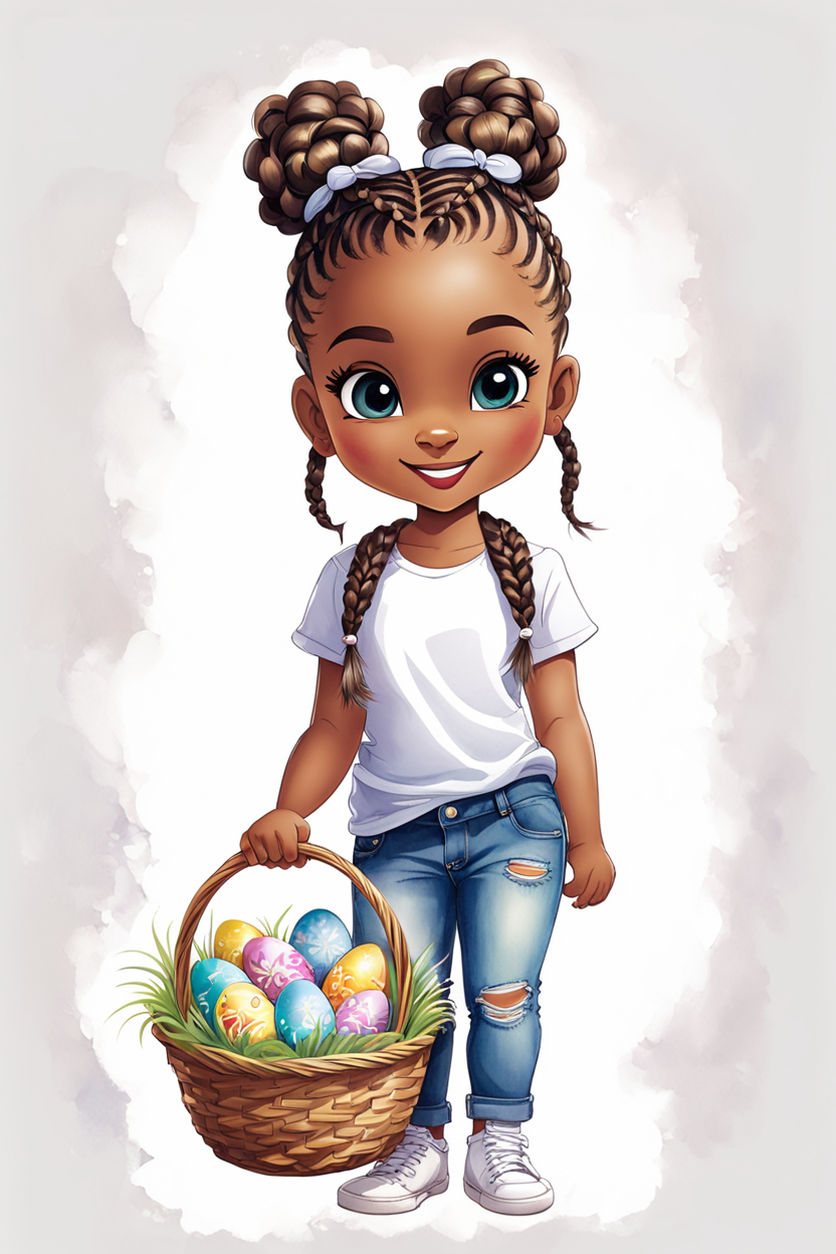 Happy, Pretty Brunette Woman With Funny Hairstyle With Eggs And Easter  Basket Filled By Decorations. She Wears Green Blouse. Stock Photo, Picture  and Royalty Free Image. Image 37094941.