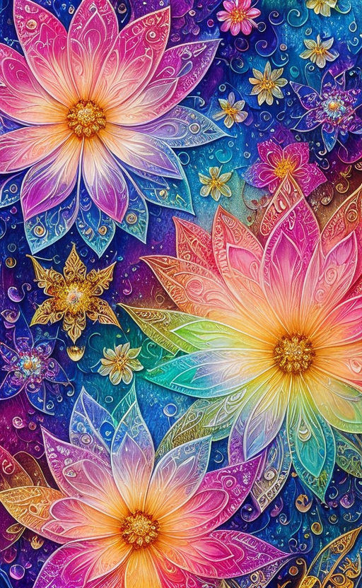 Mandala Lotus Flowers - Diamond Painting Art