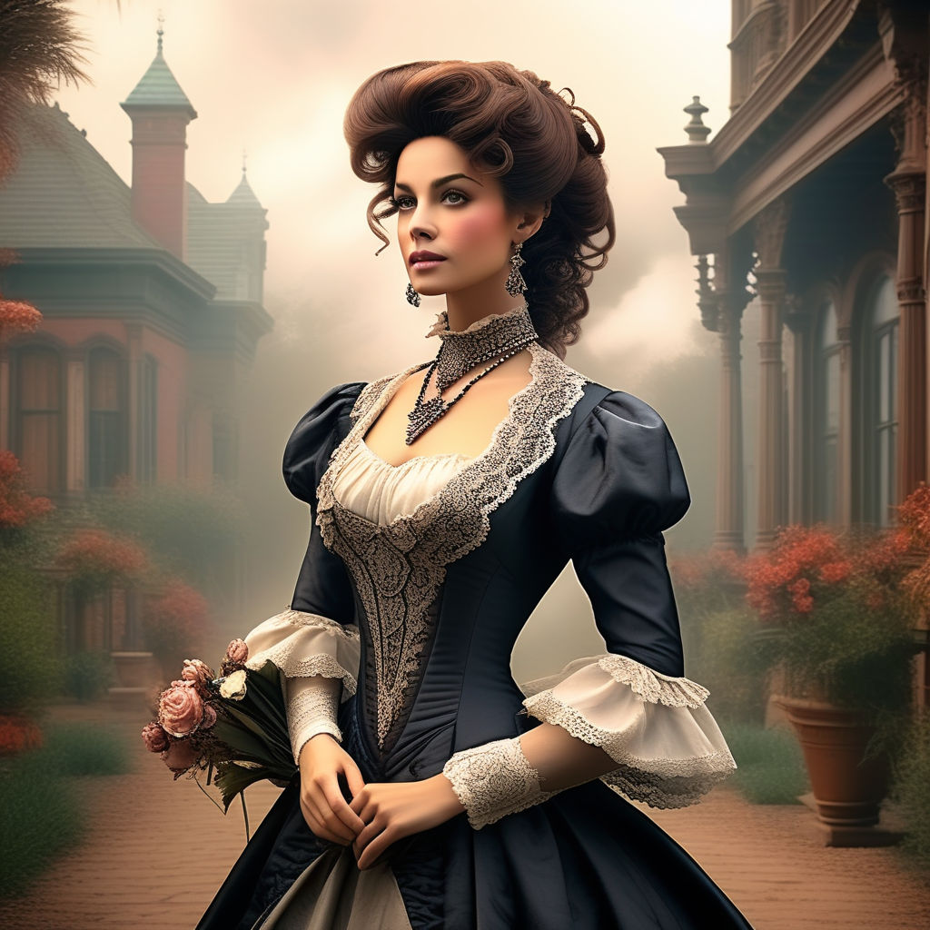 Hyper Realistic Steampunk Lady in Big Victorian Dress · Creative