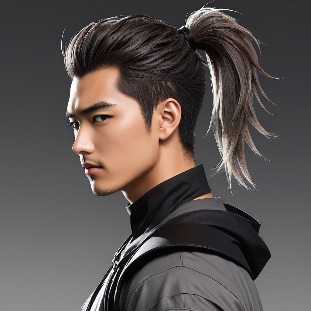 Chinese Ancient Emperor Prince Black Male Hairstyle Long Wigs