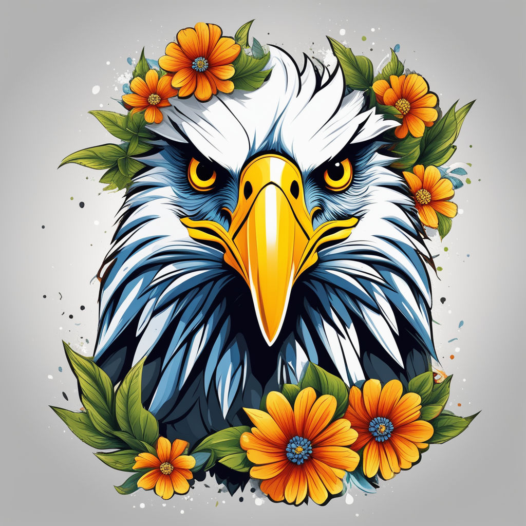 The Vector logo eagle for tattoo or T-shirt design or outwear