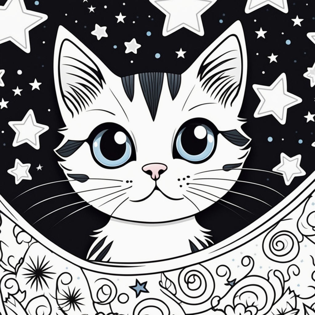 Cat in the Moon,funny cute cat' Sticker