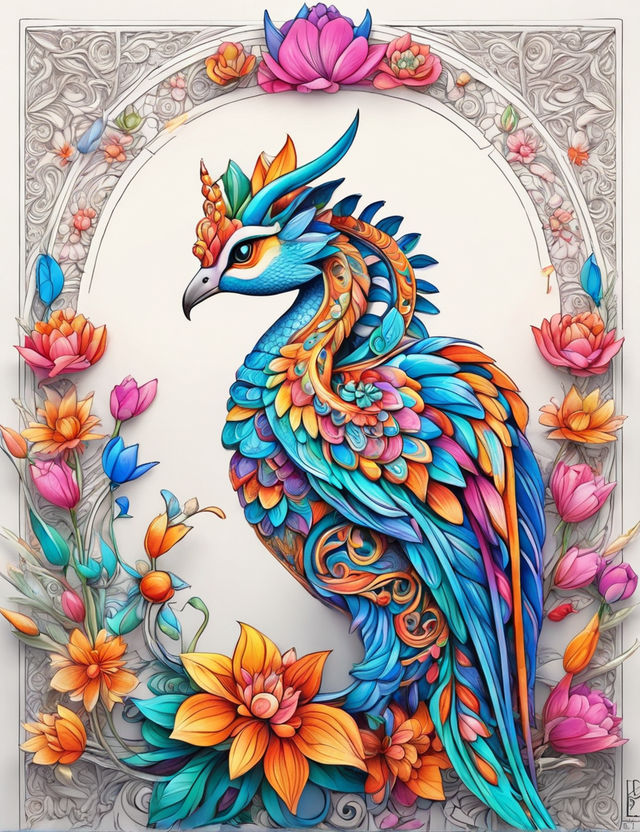 Peacock (Part 3/3), Secret Garden Adult Coloring Book