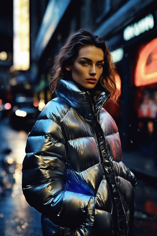 model in transparent puffer jacket - Playground