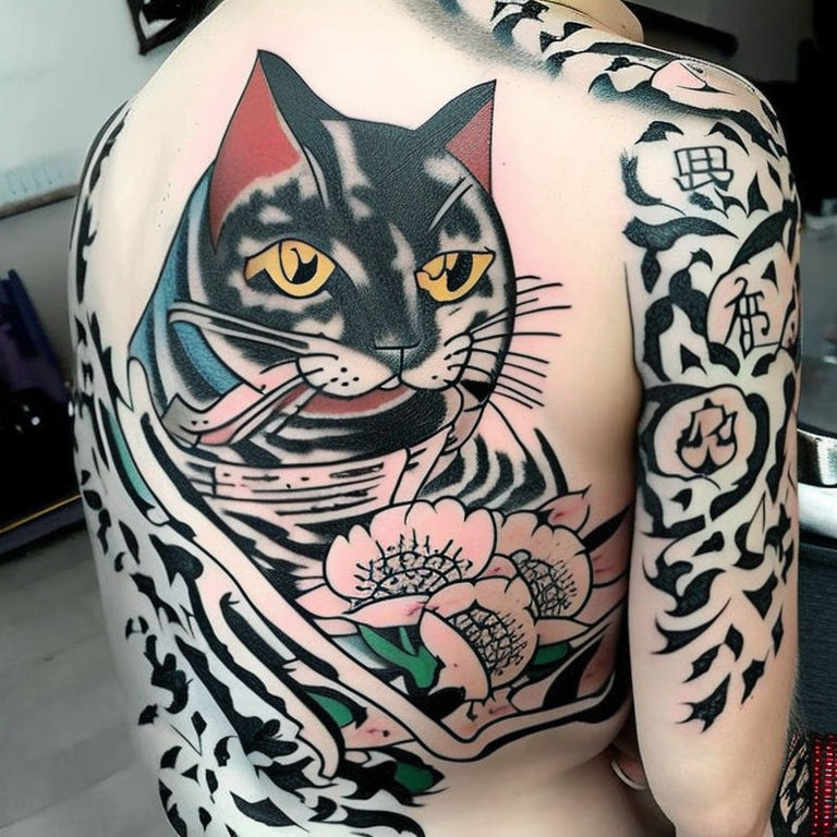 100 Japanese Traditional Cat Forearm Tattoo Design png  jpg 2023