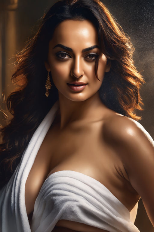 Sonakshi Sinha Xxxx Photo - Sonakshi Sinha with her Big boobs in shower Towel.4k portrait picture taken  with sony alpha 7 with 55 mm lens\