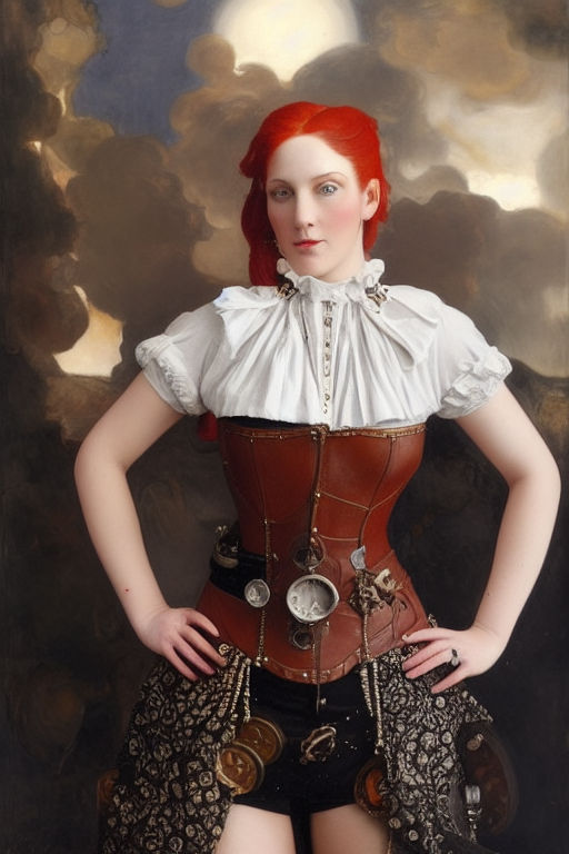 Beauty in detailed Victorian corset and stockings} highly detailed -  Playground