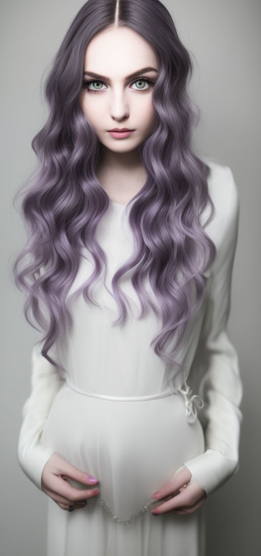 white and purple scene hair
