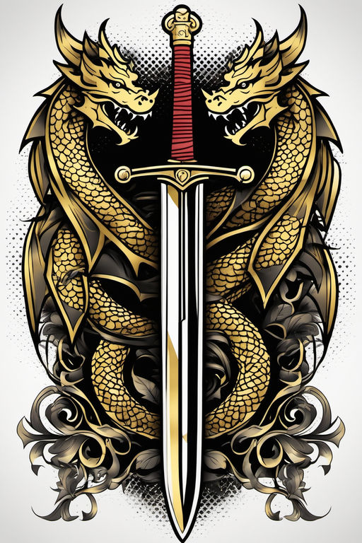 Dragon Sword Tribal Tattoo Design by IceBlueRain on DeviantArt