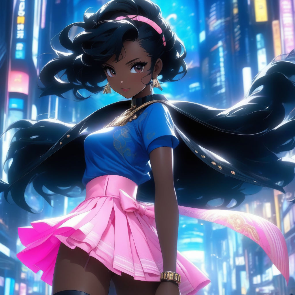 Clean Gworl Meccaesthetic | Black Anime Girl