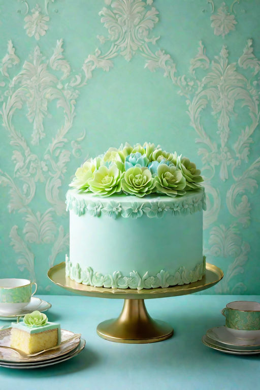 Light Green Two Tier Cake