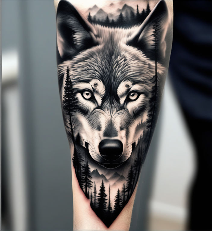 wolf tattoo sleeve