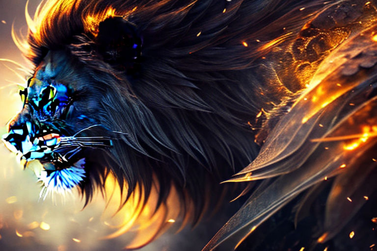 black lion with blue eyes wallpaper