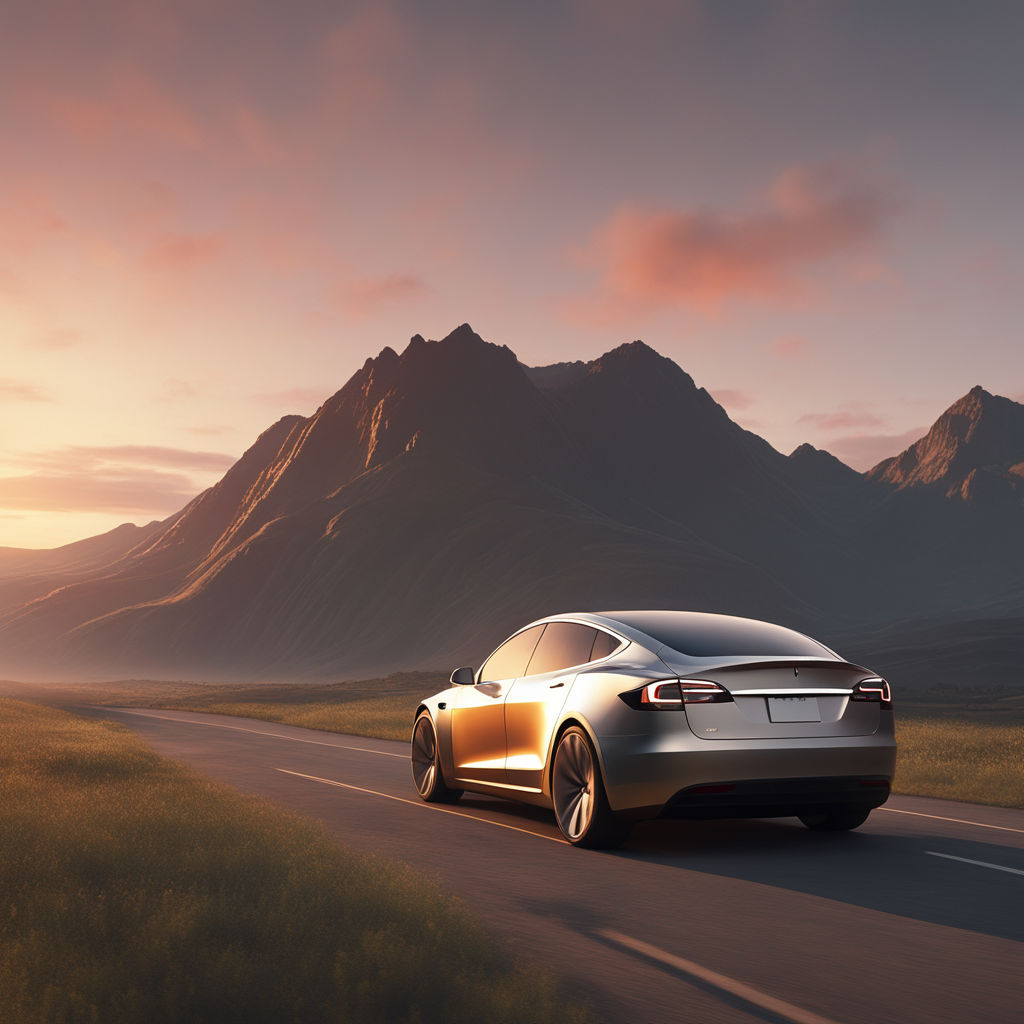 tesla model s wallpaper sunset