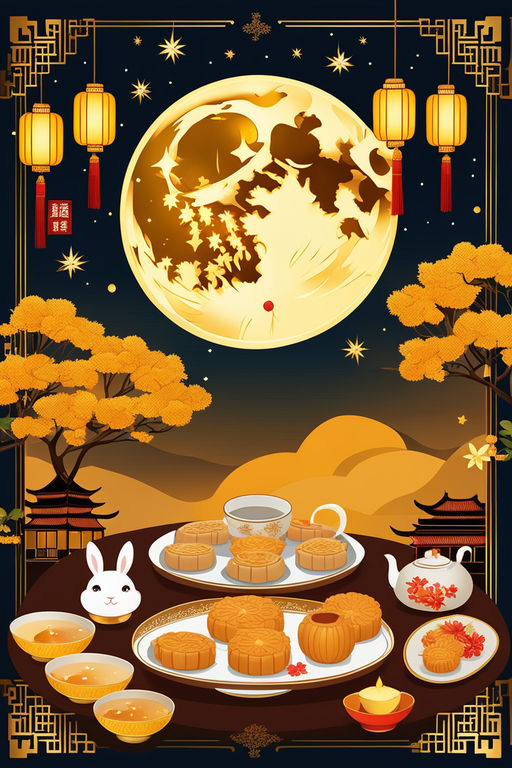 Mid Autumn Festival Reunion Illustration Background, Mooncake Festival,  Admiring The Moon, Family Background Image And Wallpaper for Free Download