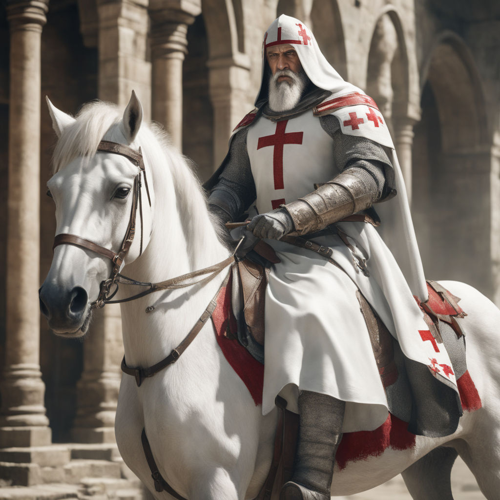 crusader knight on horse