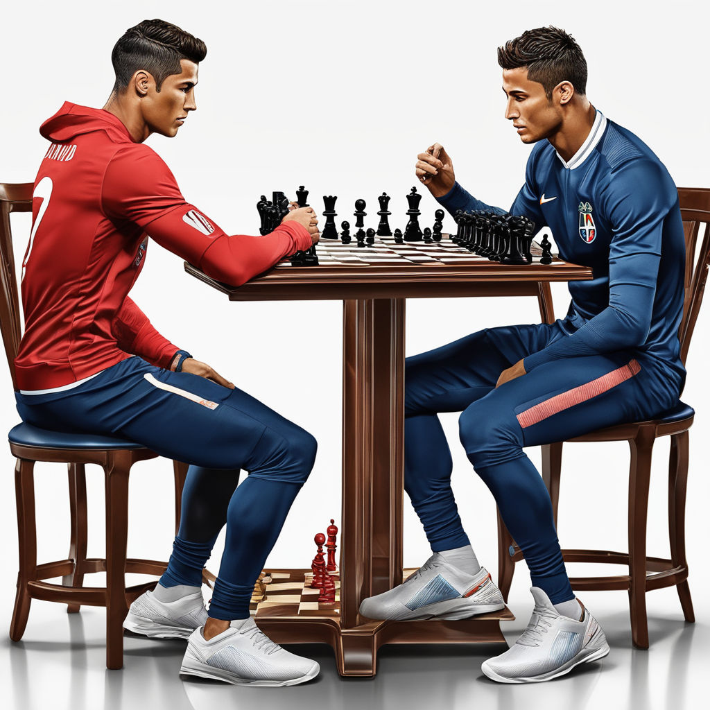 messi and cristiano ronaldo playing chess - Playground
