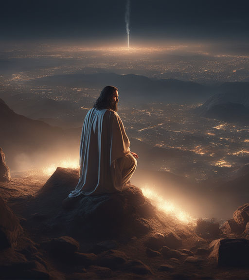 jesus praying on the mountain wallpaper