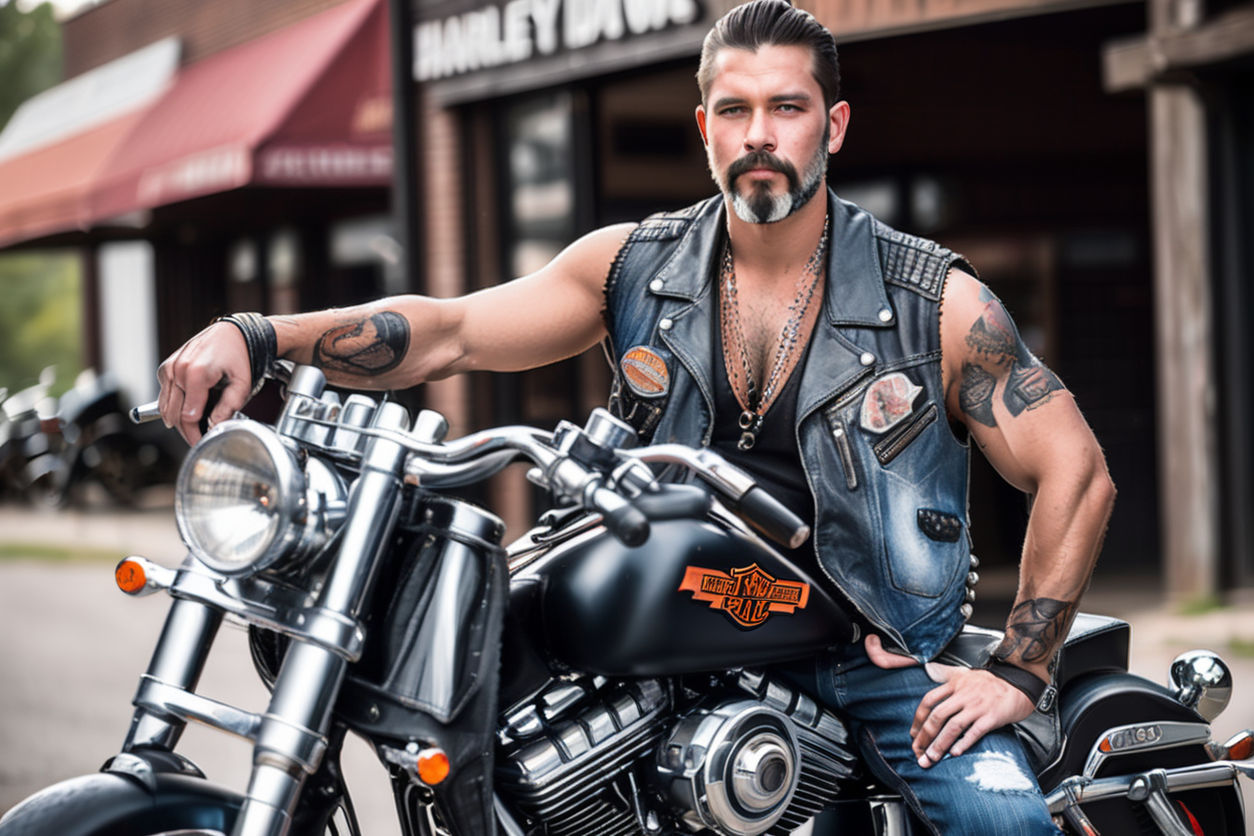 a portrait of a tattooed ebony biker chick