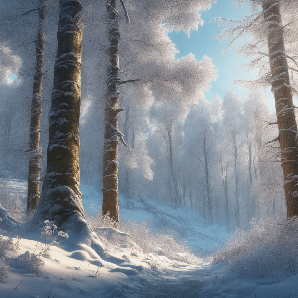 winter forest drawing